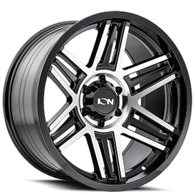 20" Ion Alloy Wheels 147 Gloss Black Machined Off-Road Rims