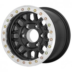 20" KMC Wheels KM234 Grenade Desert Beadlock Satin Black Off-Road Rims