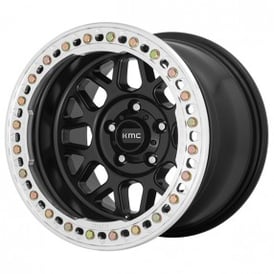 20" KMC Wheels KM235 Grenade Crawl Beadlock Satin Black Off-Road Rims