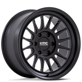 18" KMC Wheels KM447 Impact Satin Black Off-Road Monoblack Forged Rims