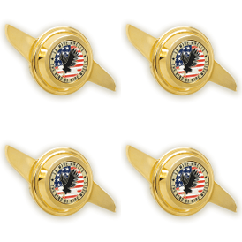 LA Wire Wheels 2-Bar Gold Floating Knock-Off Set