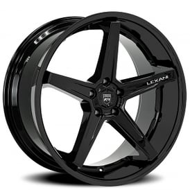22" Staggered Lexani Wheels Savage Gloss Black Rims