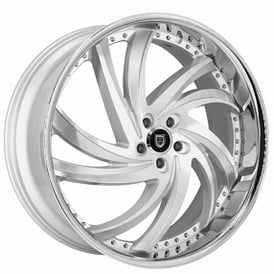 24" Lexani Wheels Turbine Silver with SS Lip Rims 