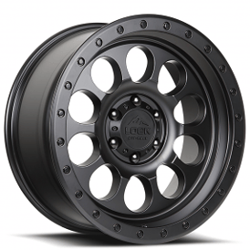 20" Lock Off-Road Wheels 50Cal Matte Black with Matte Black Ring Rims