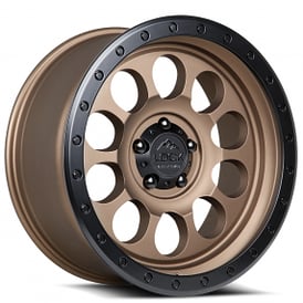 17" Lock Off-Road Wheels 50Cal Matte Desert Bronze with Matte Black Ring Rims