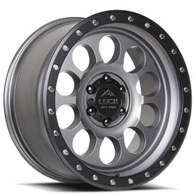 17" Lock Off-Road Wheels 50Cal Matte Grey with Matte Black Ring Rims