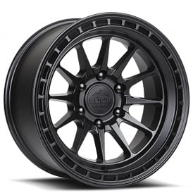 17" Lock Off-Road Wheels Baja Matte Black with Matte Black Ring Rims