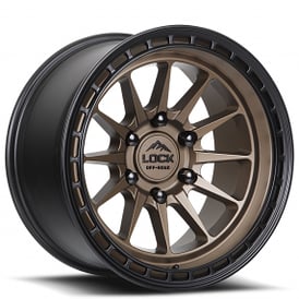 17" Lock Off-Road Wheels Baja Matte Desert Bronze with Matte Black Ring Rims