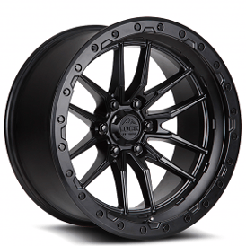18" Lock Off-Road Wheels Krawler Matte Black with Matte Black Ring Rims