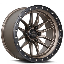 18" Lock Off-Road Wheels Krawler Matte Bronze with Matte Black Ring Rims