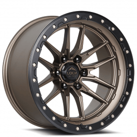 17" Lock Off-Road Wheels Krawler Matte Bronze with Matte Black Ring Rims