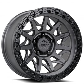 20" Lock Off-Road Wheels Lunatic Matte Grey with Matte Black Ring Rims