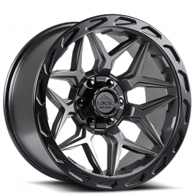 22" Lock Off-Road Wheels Matrix Matte Grey with Matte Black Ring Rims