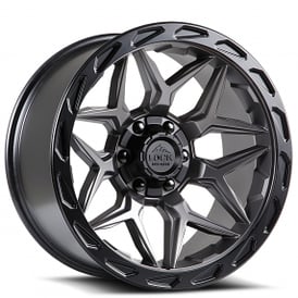 20" Lock Off-Road Wheels Matrix Matte Grey with Matte Black Ring Rims