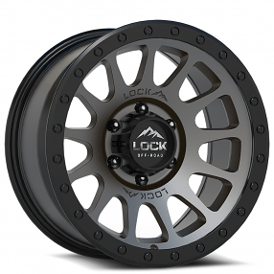 20" Lock Off-Road Wheels Yosemite Matte Grey with Matte Black Ring Rims