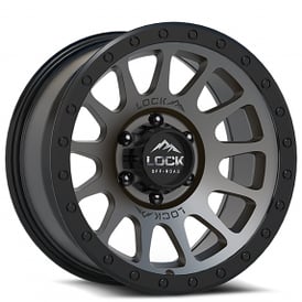 17" Lock Off-Road Wheels Yosemite Matte Grey with Matte Black Ring Rims