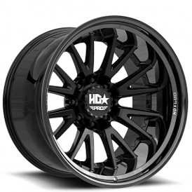 24" Luxxx HD Wheels LHD PRO2 Matte Black Face with Gloss Black Lip Off-Road Rims
