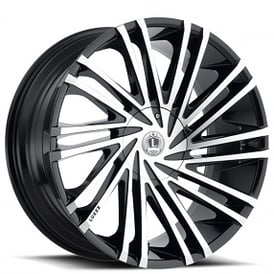 22" Luxxx Alloys Wheels Lux17V Gloss Black Machined Rims