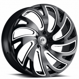 20" Luxxx Alloys Wheels Lux23 Gloss Black Milled Rims