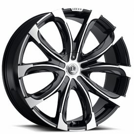 24" Luxxx Alloys Wheels Lux24V Gloss Black Machined Rims