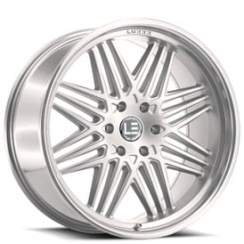 22" Luxxx Alloys Wheels Lux LE4 Silver Machined Rims