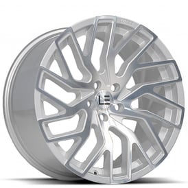 20" Staggered Luxxx Alloys Wheels Lux LE5 Silver Machined Rims