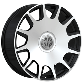 24" Massiv Wheels 927 C.E.O. Black Machined with Floating Cap Rims
