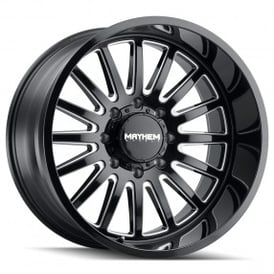 22" Mayhem Wheels 8114 Utopia Gloss Black with Milled Spokes Off-Road Rims
