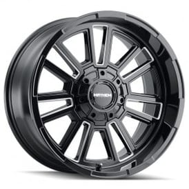 20" Mayhem Wheels 8115 Apollo Gloss Black with Milled Spokes Off-Road Rims