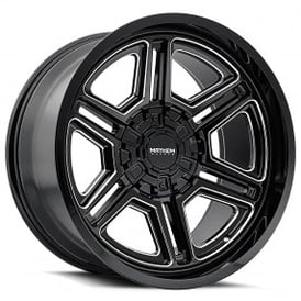 20" Mayhem Wheels 8117 Hermosa Black Milled Off-Road Rims