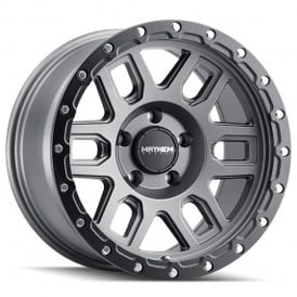 17" Mayhem Wheels 8304 Delta Matte Gunmetal with Matte Black Lip Off-Road Rims