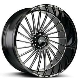 26x12" Off Road Monster Wheels M27 Gloss Black Milled Rims