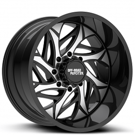22" Off Road Monster Wheels M28 Gloss Black Machined Rims