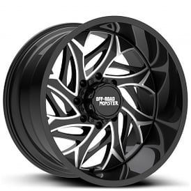 22" Off Road Monster Wheels M28 Gloss Black Milled Rims