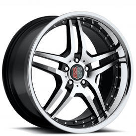18" MRR Wheels RW2 Black Machined Face with Chrome Lip Rims 