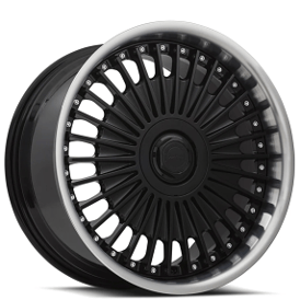 22" Staggered MRR Wheels VP4 Black with Machined Lip Rims