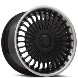 20" Staggered MRR Wheels VP4 Black with Machined Lip Rims