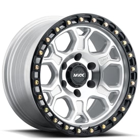 17" MVX Off-Road Wheels VX62 Machined Silver Rims