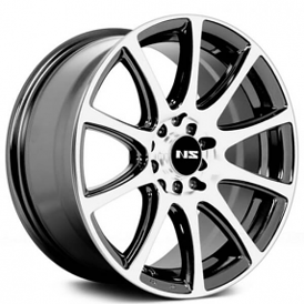 16" NS Wheels Tuner NS1405 Black Machined Rims