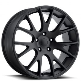 20" Staggered Jeep Hellcat Wheels FR 70 Satin Black OEM Replica Rims