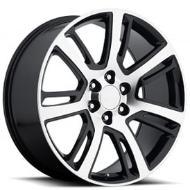 24" Cadillac Escalade Wheels FR 48 Black Machined Face OEM Replica Rims