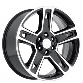 22" Chevy Silverado 1500 Wheels FR 34 Black Machined OEM Replica Rims  