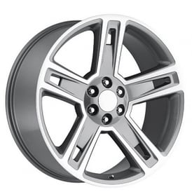 22" Chevy Silverado 1500 Wheels FR 34 Grey Machined OEM Replica Rims