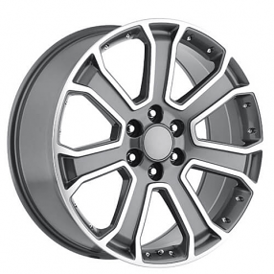 22" GMC Yukon Denali Wheels FR 49 Grey Machined OEM Replica Rims