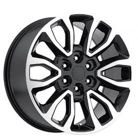 20" Ford F150 Raptor Wheels FR 53 Black Machined OEM Replica Rims