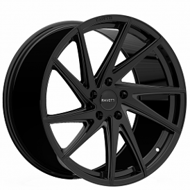 20" Staggered Ravetti Wheels M10 Full Gloss Black Rims