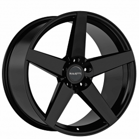 20" Staggered Ravetti Wheels M13 Full Gloss Black Rims