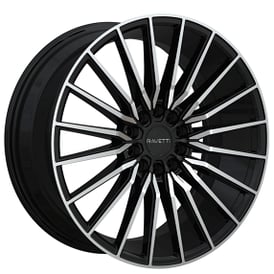 17" Ravetti Wheels M18 Black Machined Rims
