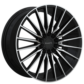 18" Ravetti Wheels M18 Black Machined Rims