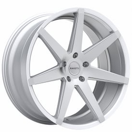 20" Staggered Ravetti Wheels M7 Silver with Brushed Face Rims
